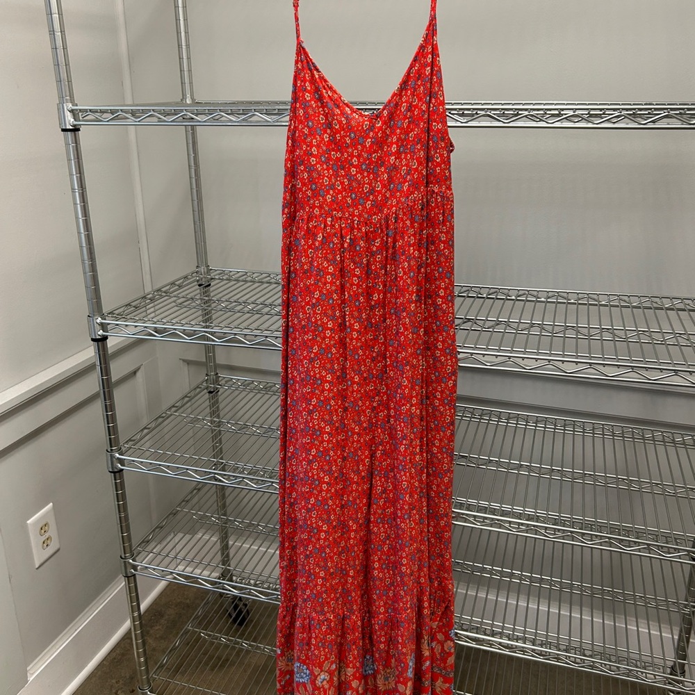 Natural Life Red and Blue Floral Dress